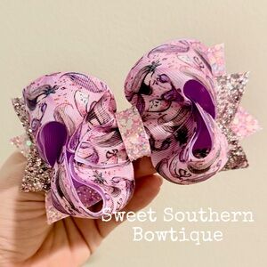 Mermaid Boutique Hair Bow With Glitter Tails